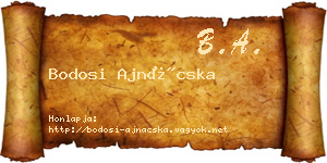 Bodosi Ajnácska névjegykártya